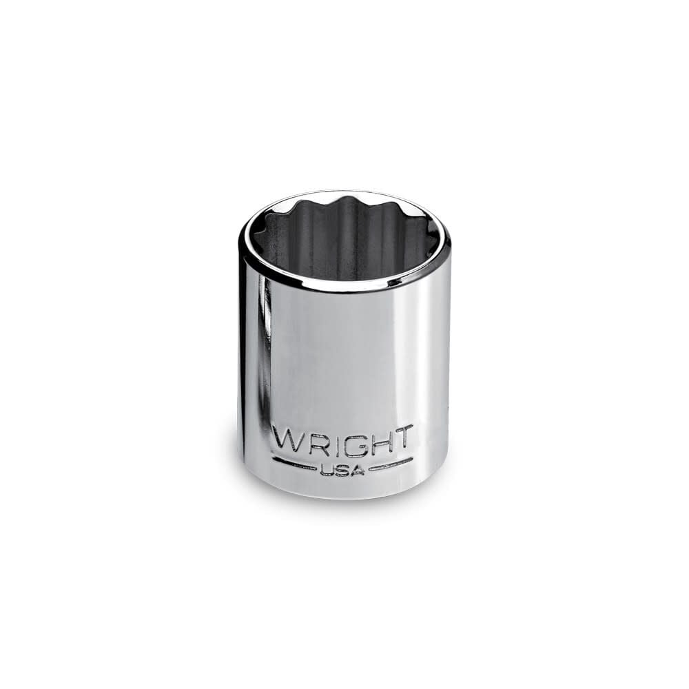 Wright Tool 7/16 x 1/2 Inch SAE 12-Point Full Polish Standard Impact Socket – 4114
