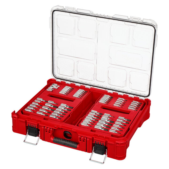 Milwaukee 1/4 Inch, 3/8 Inch, and 1/2 Inch Drive Bit Socket Set with PACKOUT Organizer, 106 Pieces