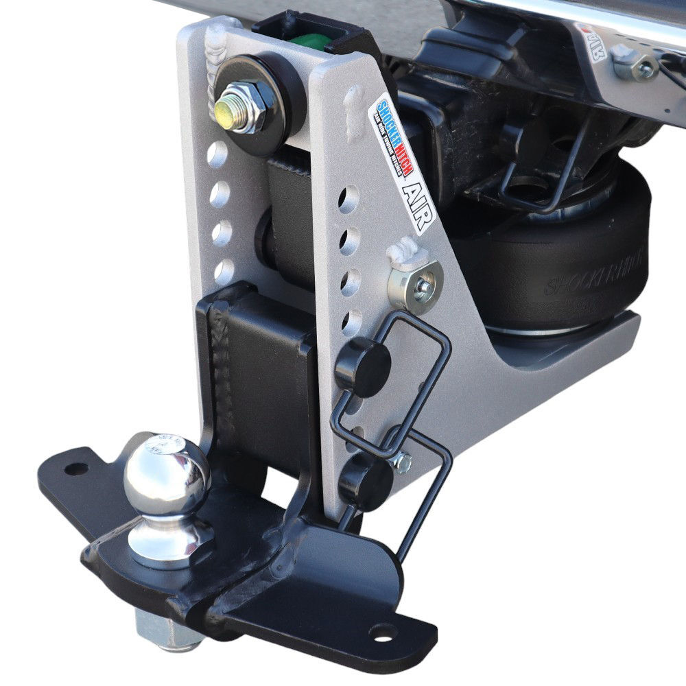 Shocker Hitch Streamline 10K Aluminum 2 Inch Air Receiver Hitch & Drop Sway Bar Tab Ball Mount 2 Inch Hitch Balls, large image number 1