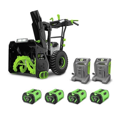 EGO POWER+ Snow Blower 24in Self Propelled 2 Stage with Four 10 Ah Batteries