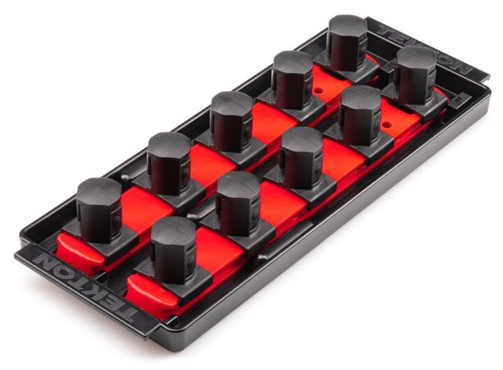 Tekton 10 Slot Universal Socket Organizer for 3/4 Inch Drive Sockets and Bit Sockets, Red, large image number 1