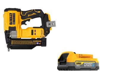 DEWALT ATOMIC Compact Series 20V MAX Pin Nailer 23 Gauge with 20V MAX XR POWERSTACK Compact Battery Bundle