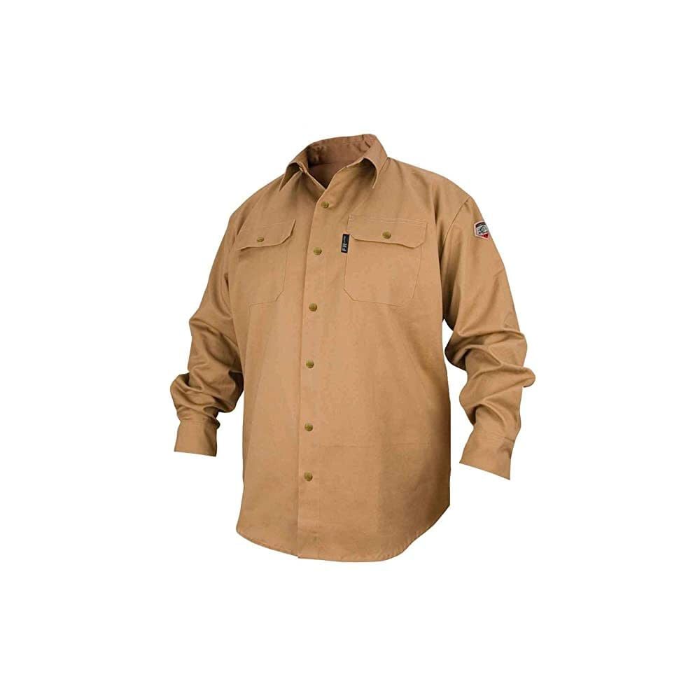 Black Stallion 7oz Khaki FR Cotton Work Shirt XL, large image number 1
