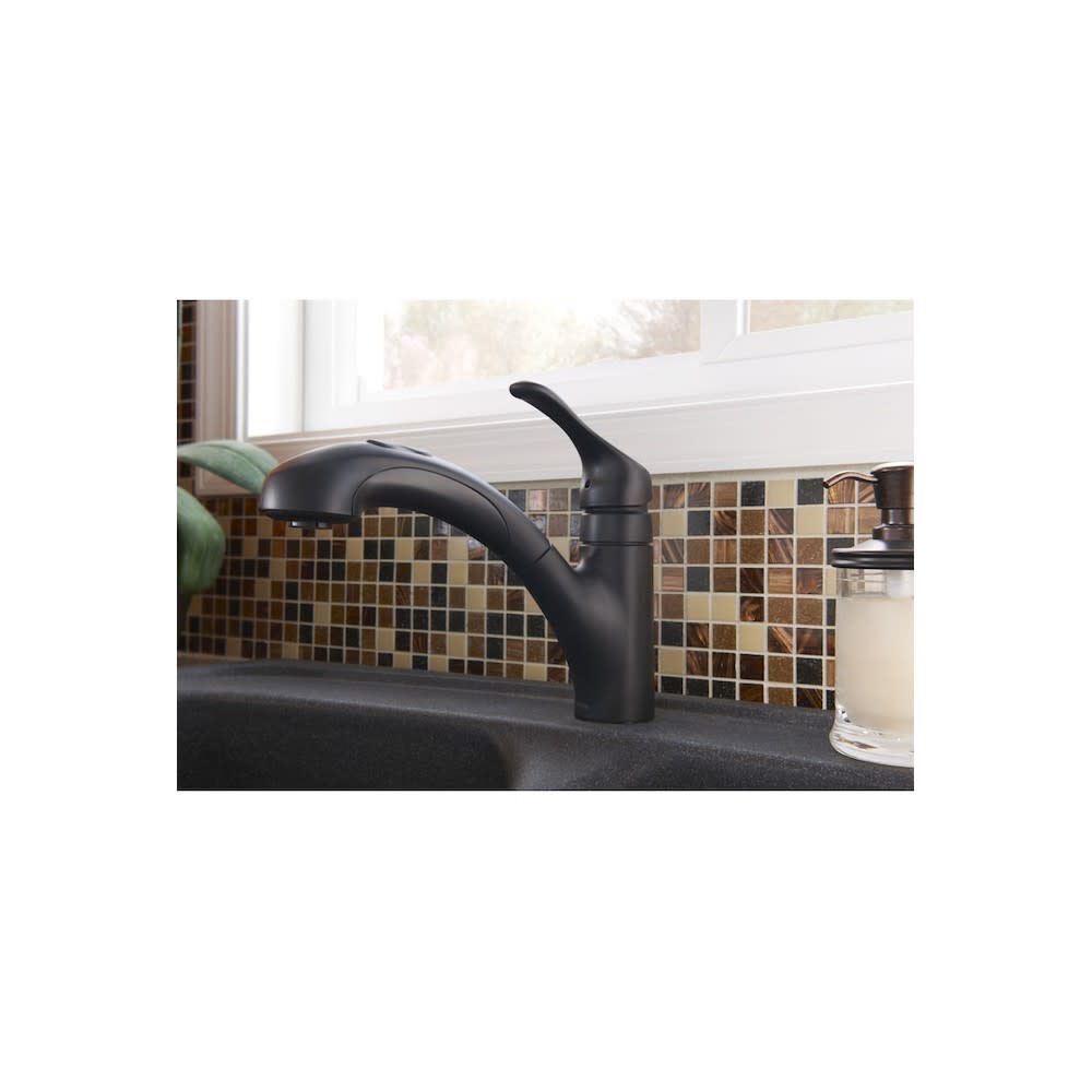 Moen Renzo Kitchen Faucet Matte Black 1 Handle Low Arc Pullout