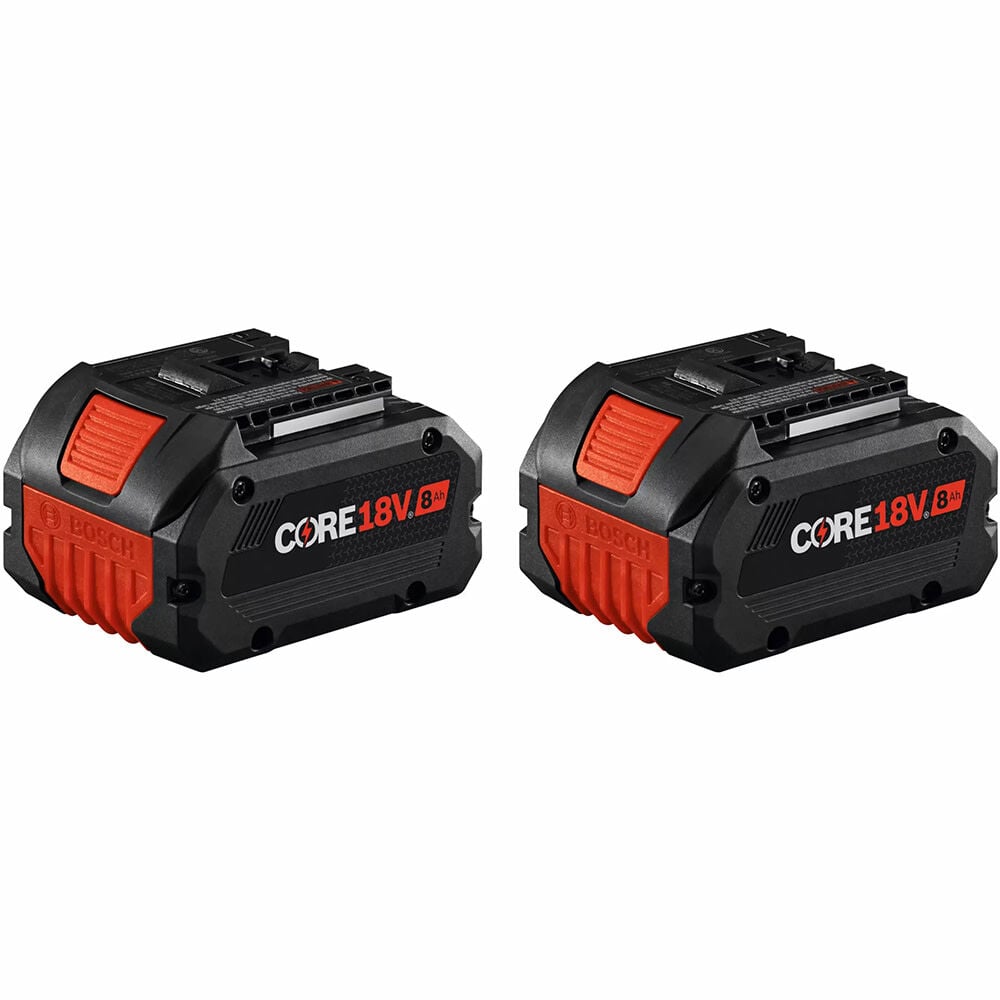 Bosch CORE18V 18V 8Ah Lithium Ion Power Tool Battery Pack with Fuel Indicator (2 pack) – GBA18V80-2 Pack