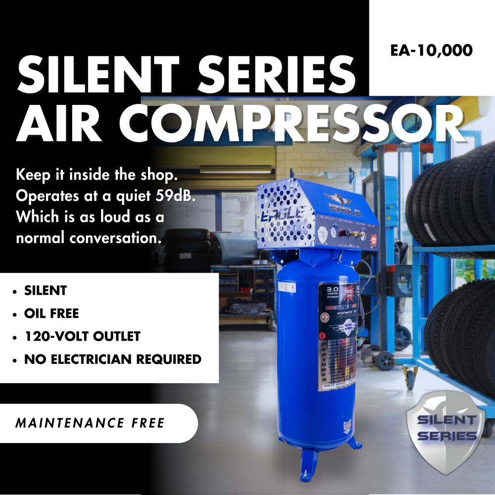 Eagle Compressor Silent Series Air Compressor 60 Gallon Electric Portable, large image number 12