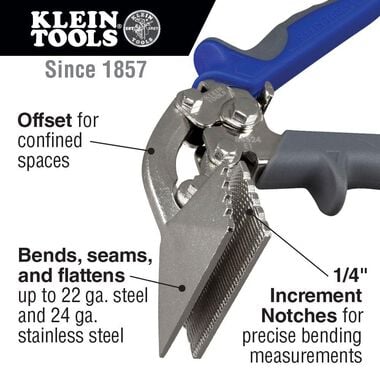 Klein Tools Offset Hand Seamer 3-Inch, large image number 1