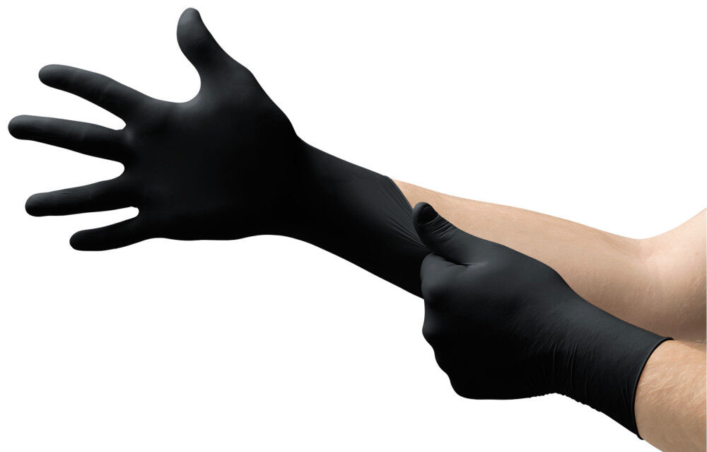 Microflex MidKnight Nitrile Exam Gloves Black 2X, large image number 1