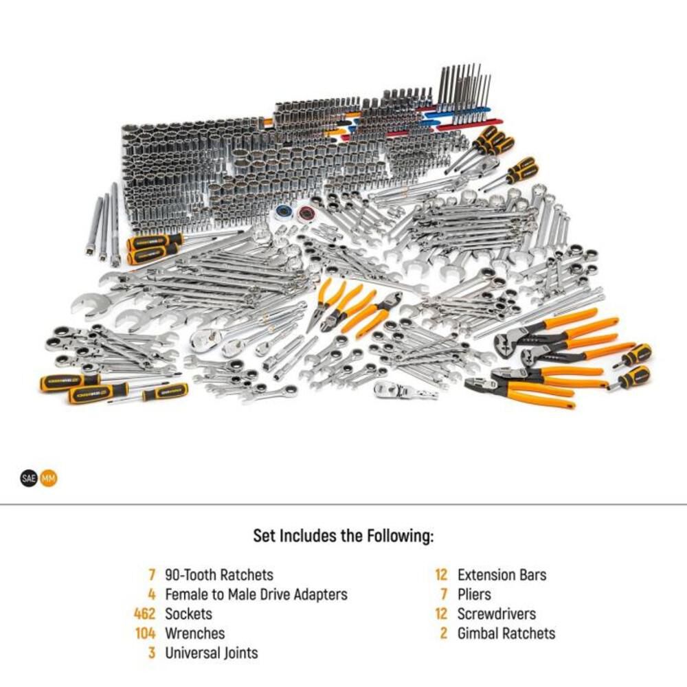 GEARWRENCH 614 Piece Master Mechanics Set with EVA Foam Trays & 42 inch 11 Drawer Industrial Mobile Work Station, large image number 2