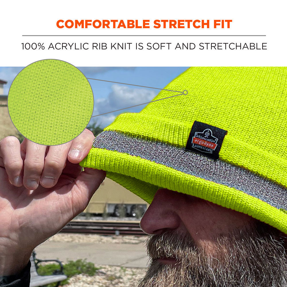 Ergodyne 6803ZI Reflective Beanie with UBCI Lime, large image number 2