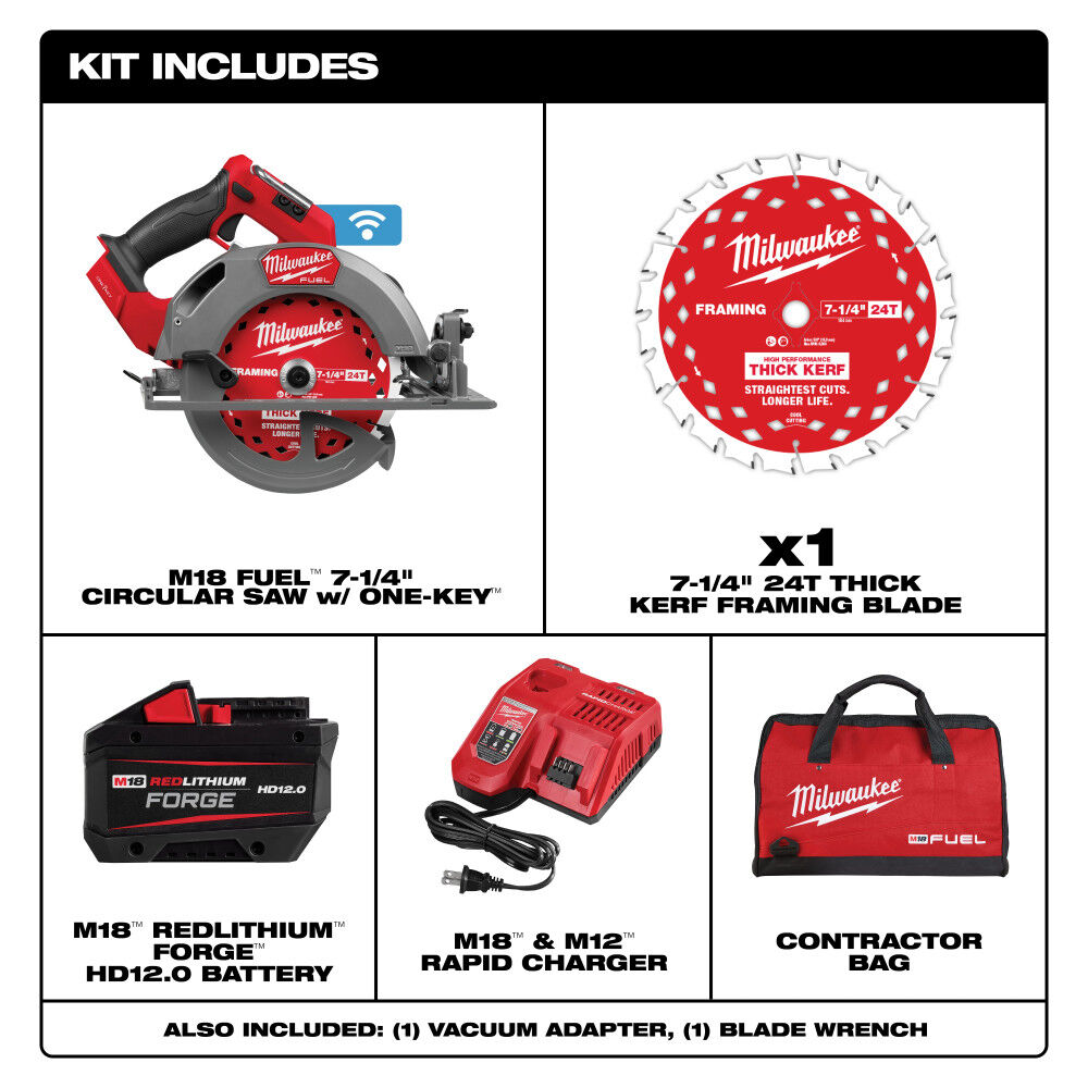 Milwaukee M18 FUEL 7-1/4 Inch Circular Saw with ONE-KEY Kit, large image number 3