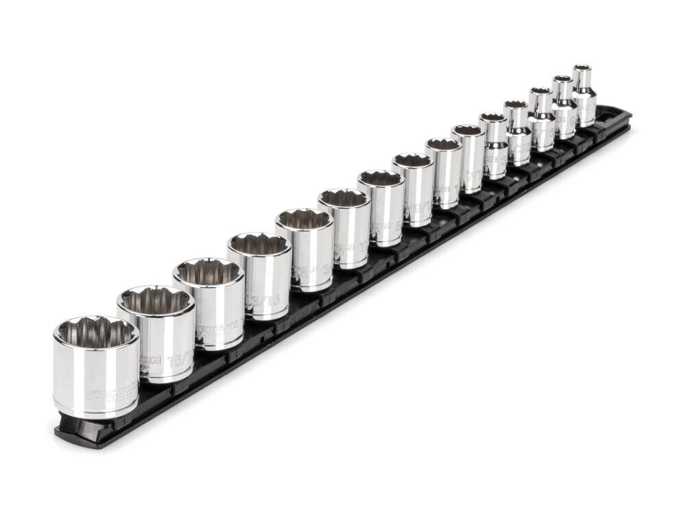 Tekton 3/8 Inch 12 Point Socket Set, 15 Pieces (1/4-1 Inch), large image number 1