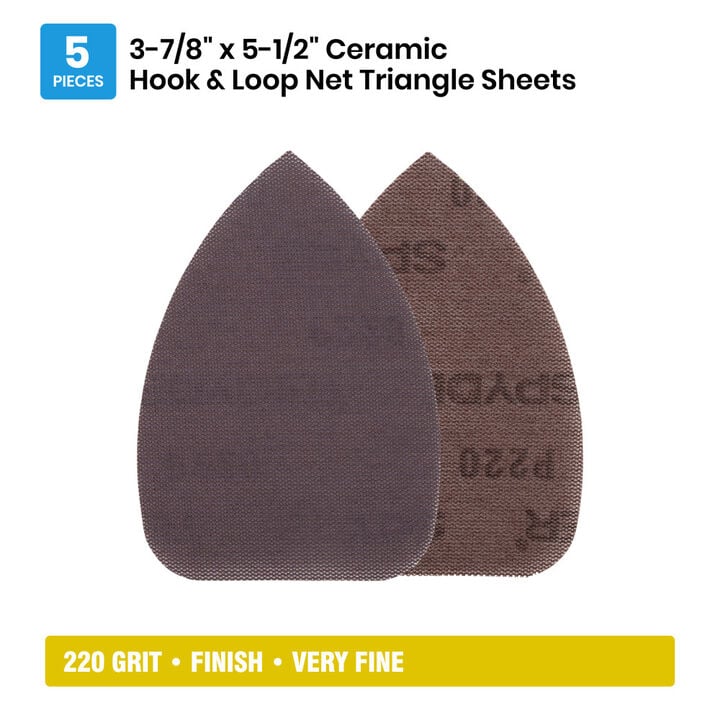 Spyder Detail Sander, 220 Grit Ceramic Net, 3-7/8 Inch Mouse, 5 Pieces, large image number 6