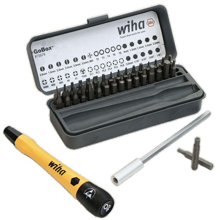 Wiha GoBox Electronics ESD Precision Micro Bit Set 36pc, large image number 3