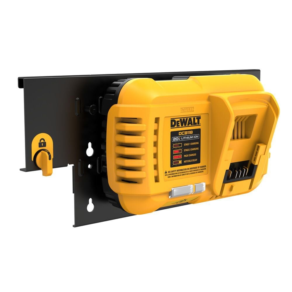 DEWALT Yellow Battery Charger Rail Mount & Black Battery Rail Bundle, large image number 5