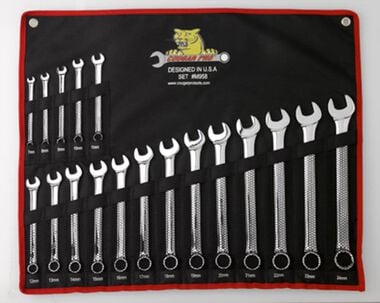 Cougar Pro 18 pc. Full Polish Combination Wrench Set Metric (7mm to 24mm)