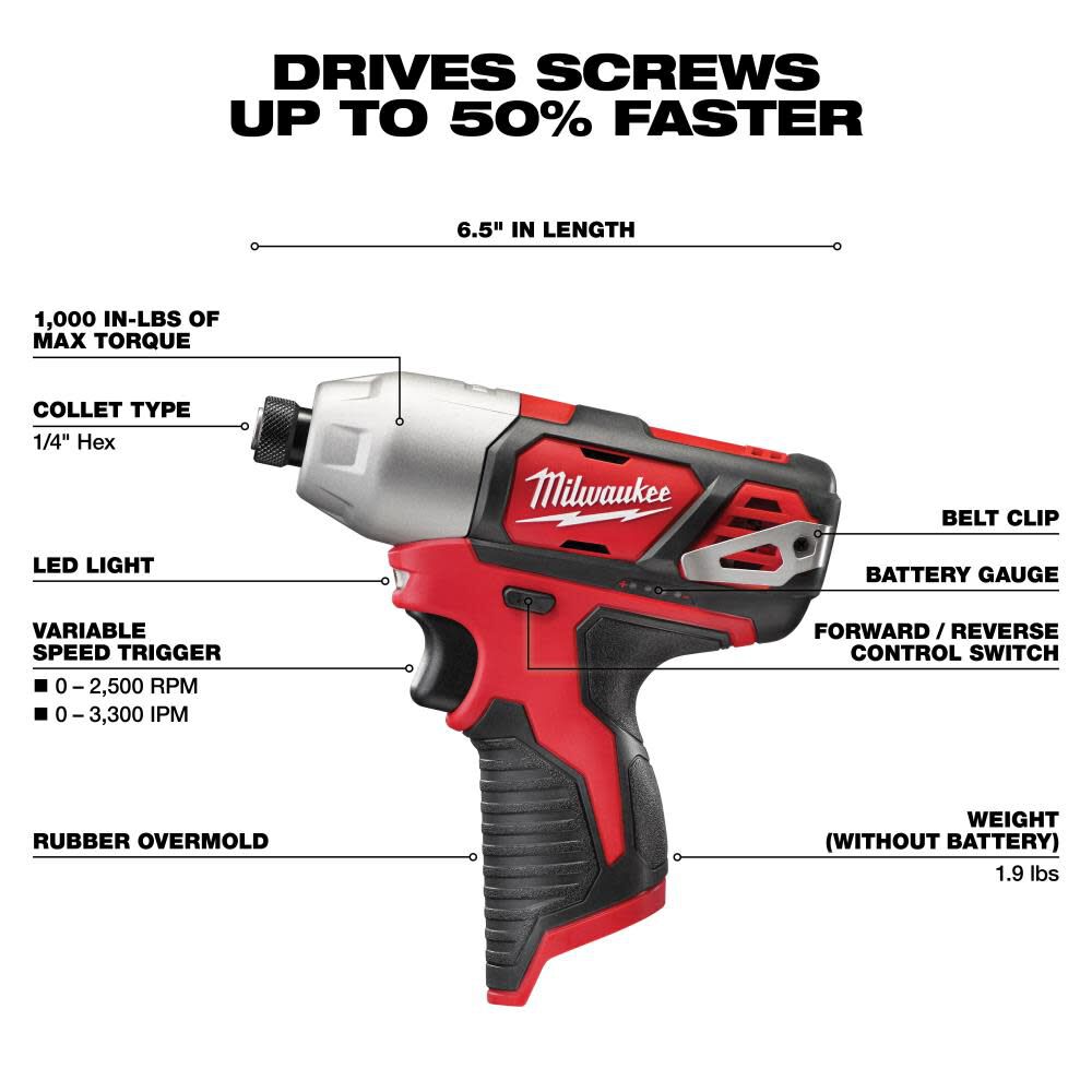 Milwaukee M12 12V Hammer Drill/Impact Driver Combo Kit 2 Tool 2497-22 ...
