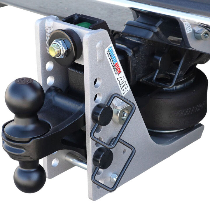 Shocker Hitch Streamline 10K Aluminum 2 Inch Air Receiver Hitch & Black Combo Ball Mount with 2 Inch & 2-5/16 Inch Hitch Balls