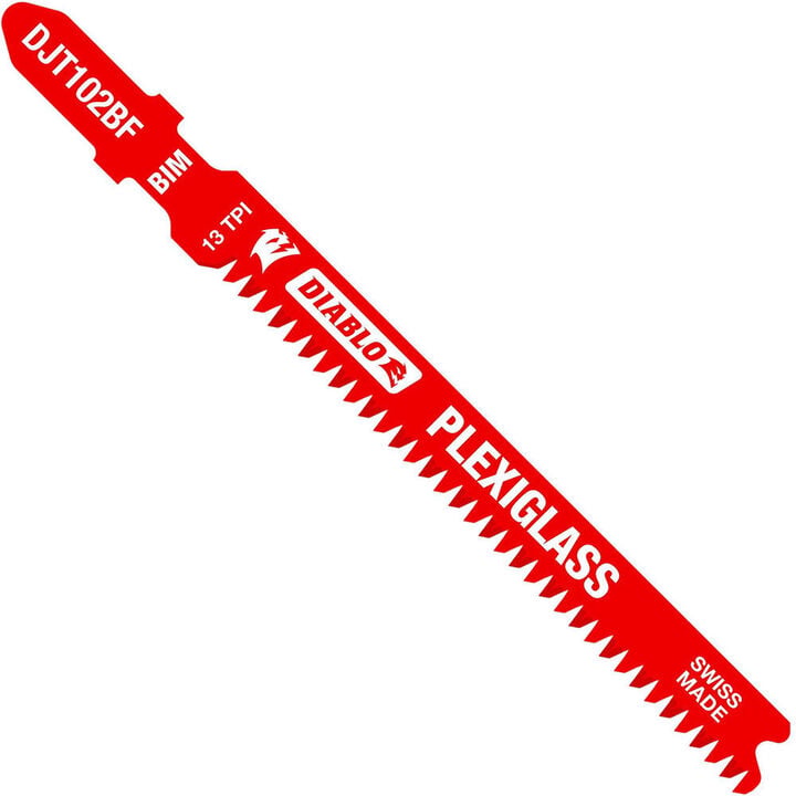 Diablo Tools 3-5/8in 13 TPI Bi-Metal T-Shank Jig Saw Blades for Plexiglass 5pk