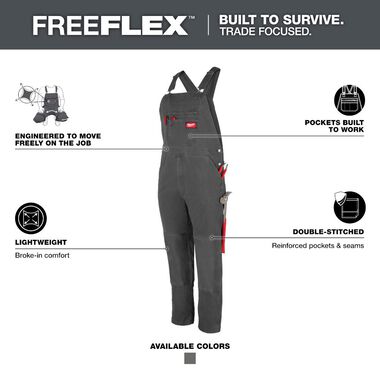 Milwaukee FREEFLEX Unlined Bib Overalls, large image number 1