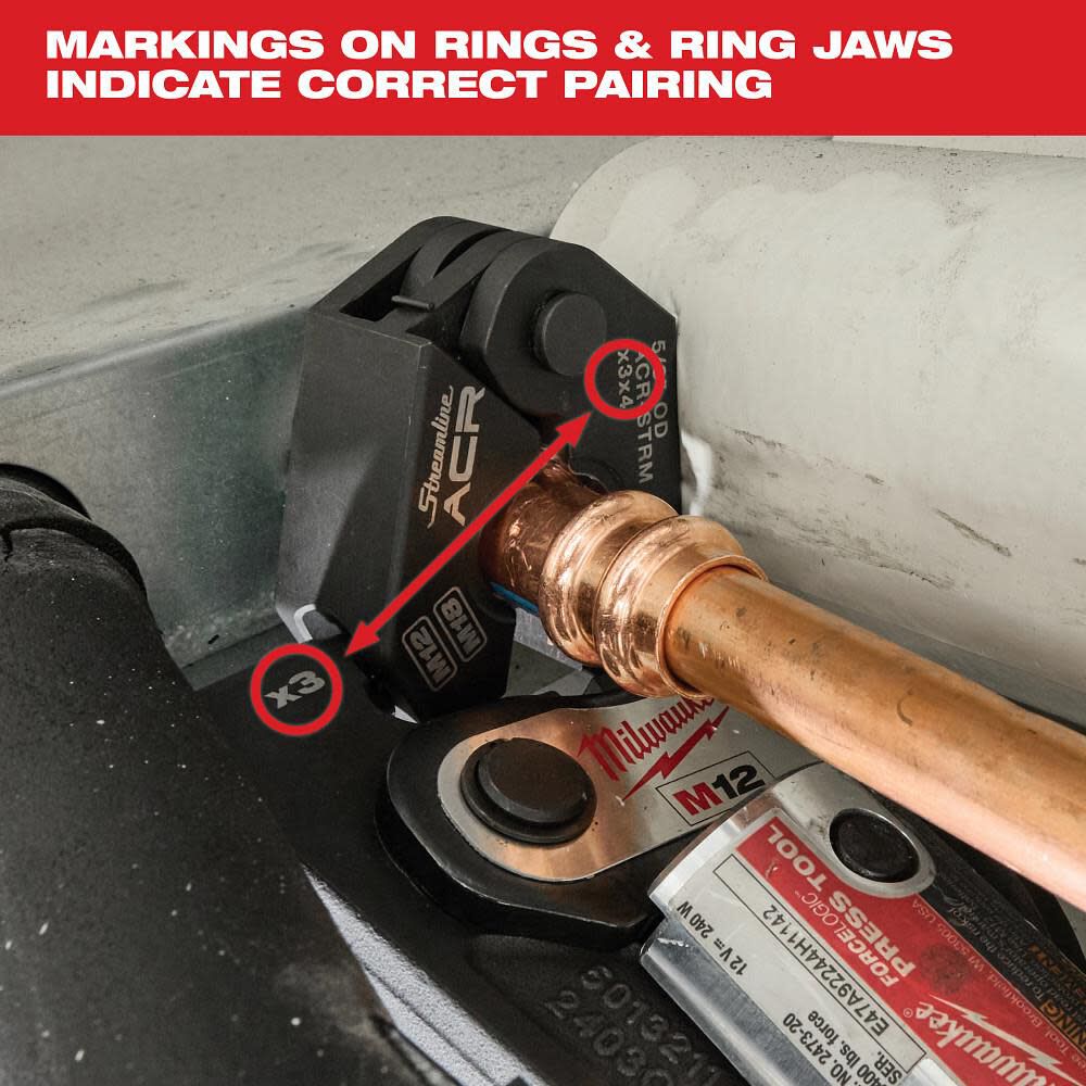 Milwaukee 1/2 Inch Streamline ACR Pivoting Press Ring, large image number 5