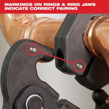Milwaukee 1/2 Inch - 1-1/4 Inch CTS-V Pivoting Press Ring Kit for M12 FORCE LOGIC Press Tool, large image number 6