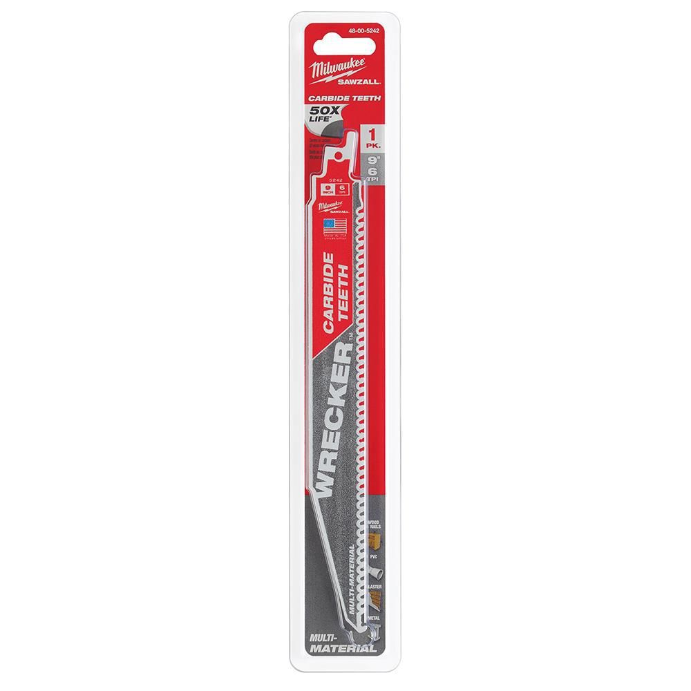 Milwaukee 9inch 6 TPI THE WRECKER with Carbide Teeth SAWZALL Blade 1PK, large image number 10