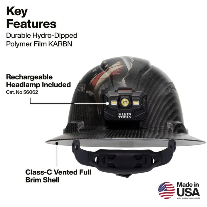 Klein Tools Freedom Series KARBN Pattern Hard Hat Vented Full Brim Class C, large image number 1