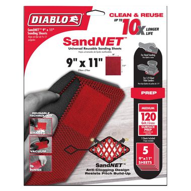 Diablo Tools SandNET Sanding Sheets 9in x 11in 120 Grit Universal Reusable, large image number 3