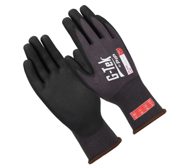 Protective Industrial Products G-Tek Premium Gray Black Nylon Gloves Large, large image number 1