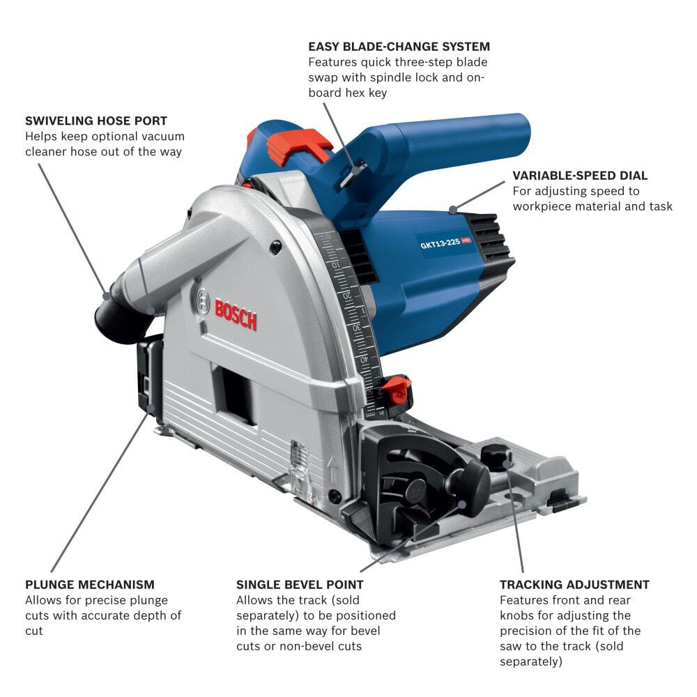 Bosch 6-1/2 Inch Track Saw with Plunge Action and L-Boxx Carrying Case, large image number 2