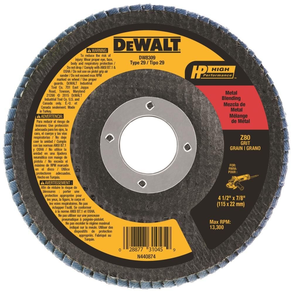 DEWALT 4-1/2-in x 7/8-in 80 Grit Zirconia Flap Disc, large image number 1