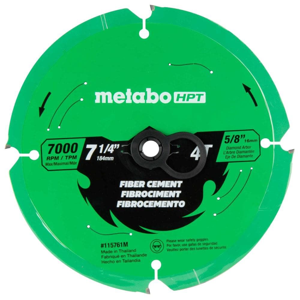 その他 miya Metabo HPT Fiber Cement 7-1/4 Inch 4-Tooth Saw Blade 115761M