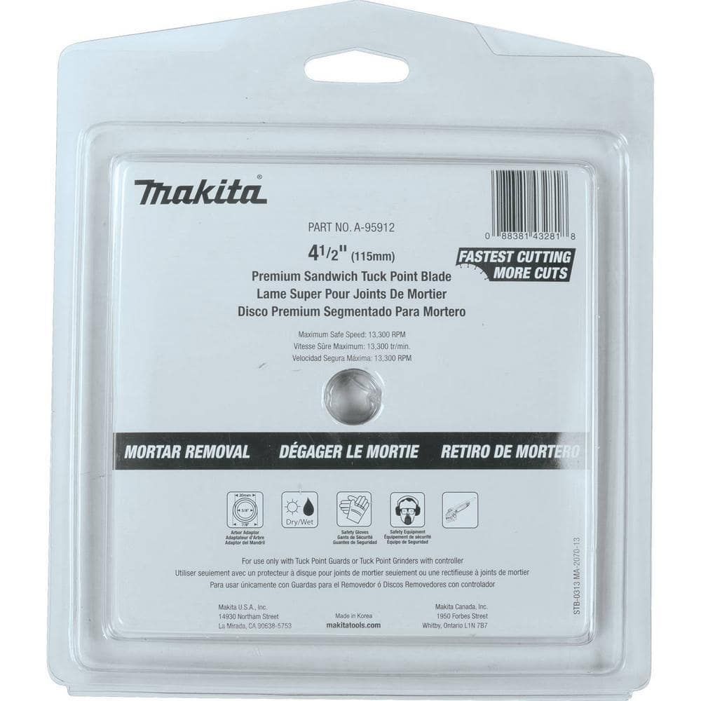 Makita 41/2 Inch Dual Sandwich Diamond Tuck Point Blade for Mortar, large image number 4
