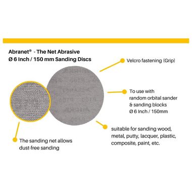 Mirka Abranet 150mm Sanding Discs (Pack of 10)