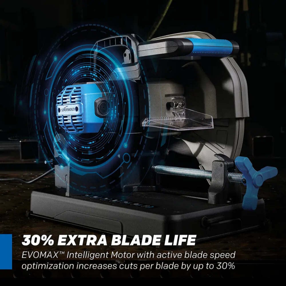 Evolution Power Tools EVOMAX 14 Inch 110V Metal Cutting Chop Saw with Mild Steel Blade, large image number 2