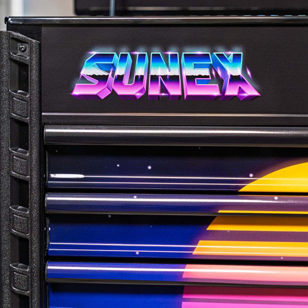 Sunex 39 Inch 6 Drawer Premium Service Cart with SYNTH RETRO Design, large image number 7