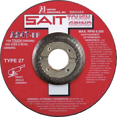 United Abrasives 4.5in A24T Grinding Wheel