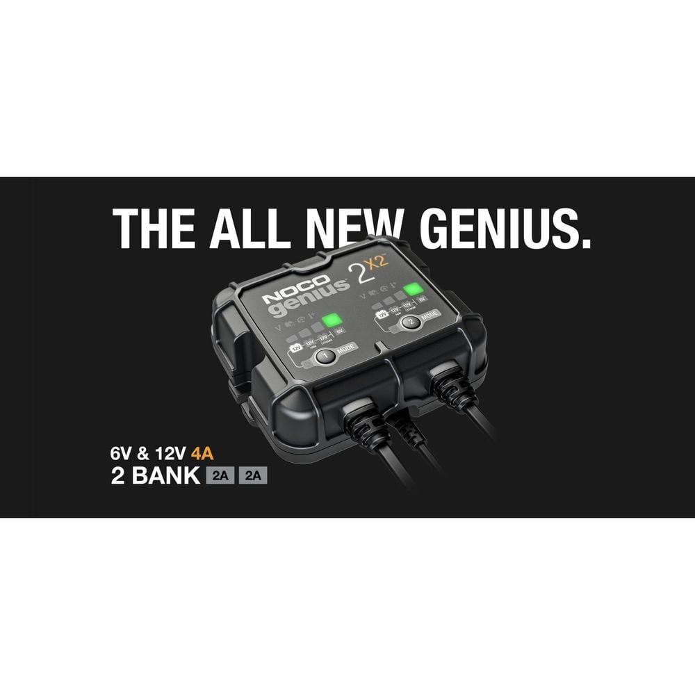 Noco 6V/12V 4A Multi-Voltage 2-Bank Smart Battery Charger, large image number 4