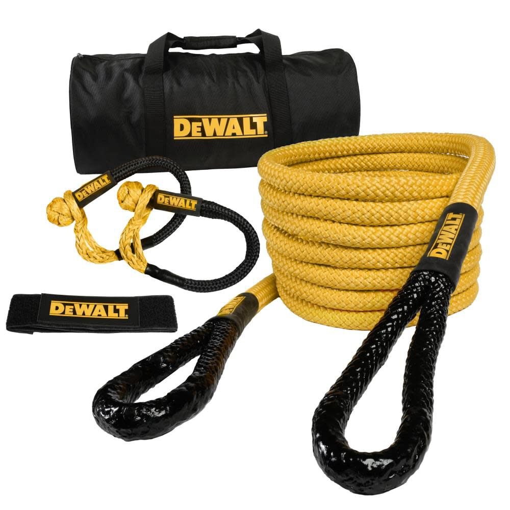 DEWALT 7/8 Inch x 30ft Deluxe Kinetic Rope Kit with 9767 LBSafe Working Load & 29, 300 LB Break Strength – DXBC90006