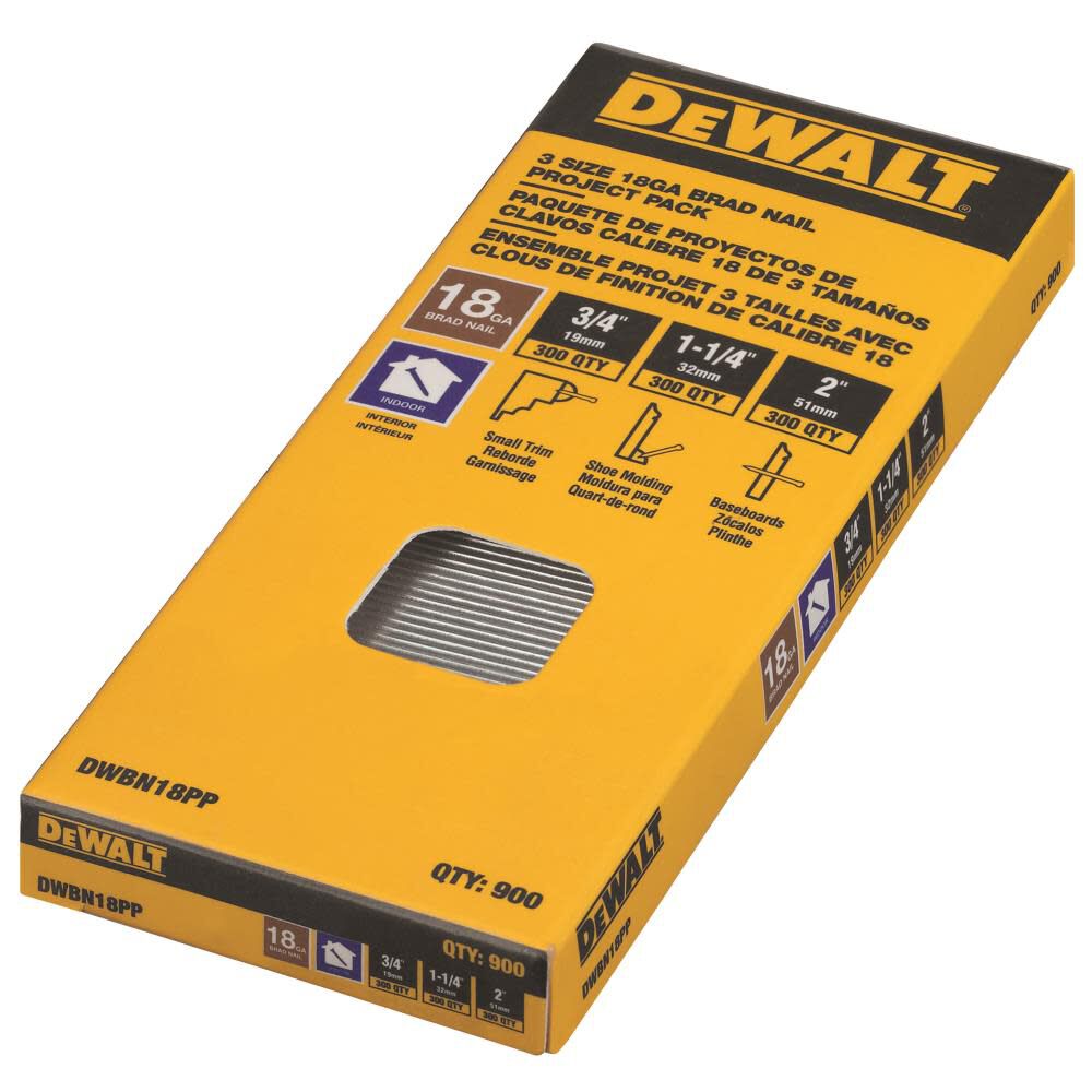 DEWALT 18 Gauge Brad Nail Project Pack DWBN18PP Acme Tools