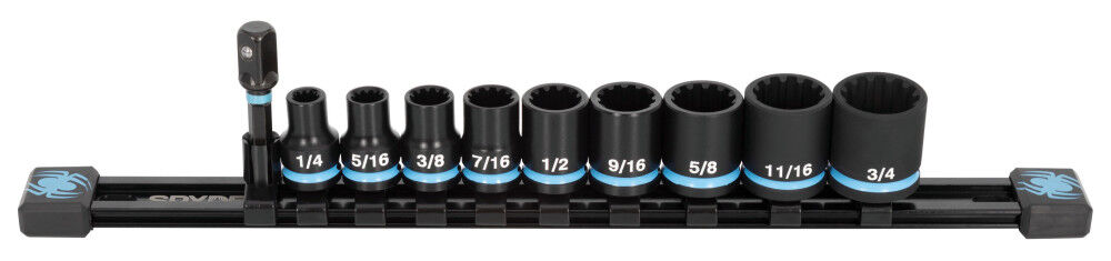 Spyder 3/8 Inch Drive SAE Impact Socket Set with Adapter, 10 Pieces, large image number 9