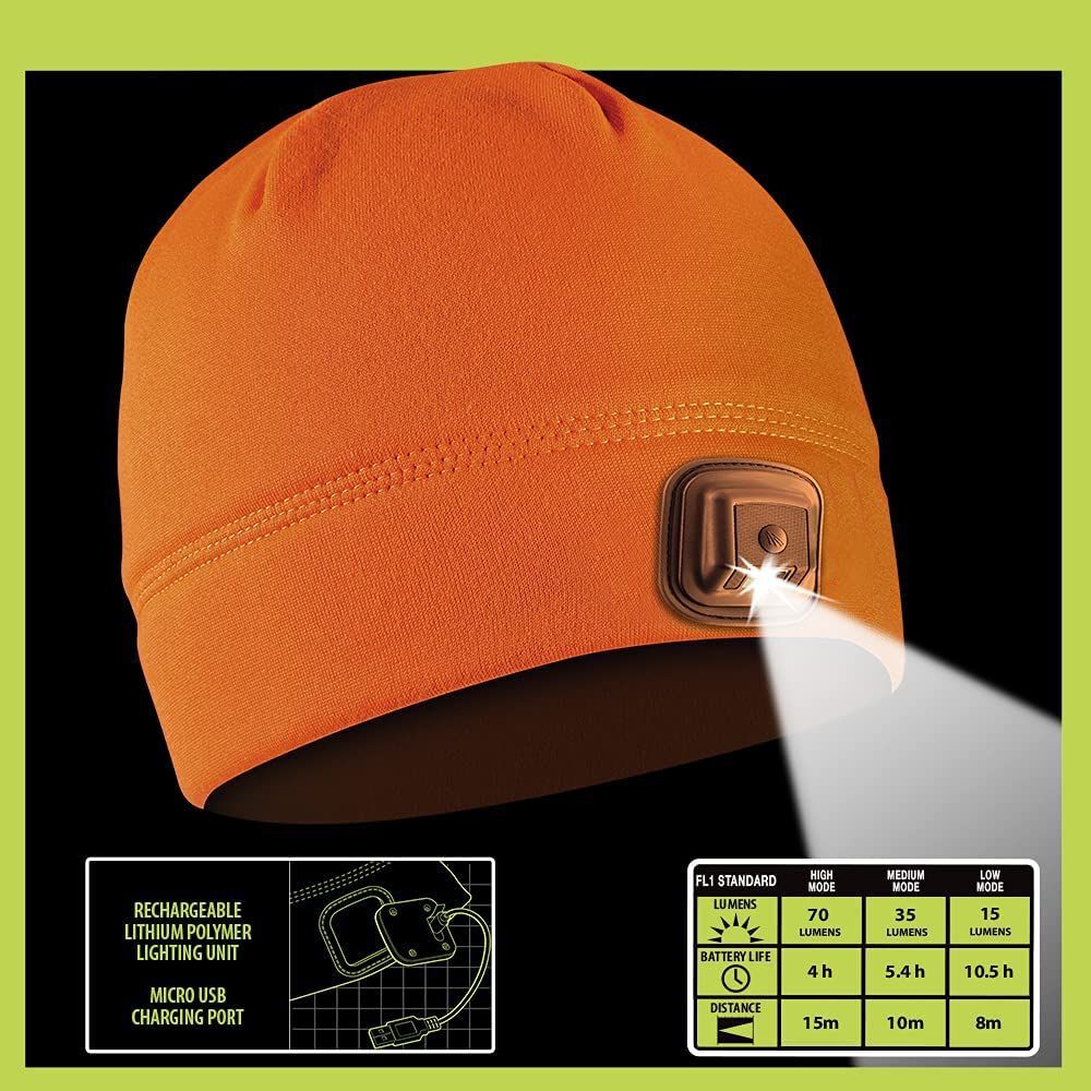 Panther Vision POWERCAP HCL Beanie Blaze Orange LED Rechargeable, large image number 2