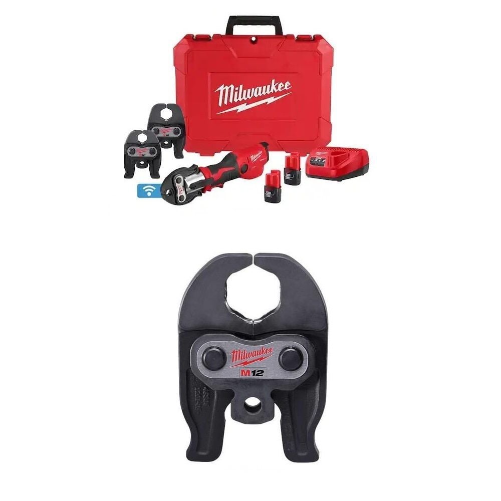 Milwaukee M12 Press Tool with 1/2 - 1 Inch Jaws Kit and 1-1/4 Inch CTS-V Press Jaw Bundle, large image number 1