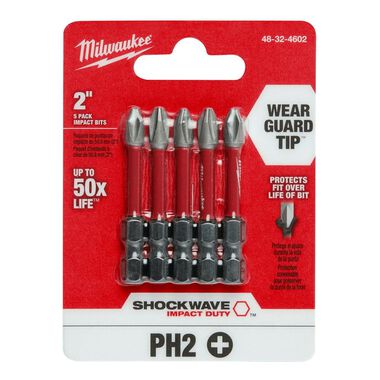 Milwaukee SHOCKWAVE 2 in. Impact Phillips #2 Power Bits 5PK, large image number 6