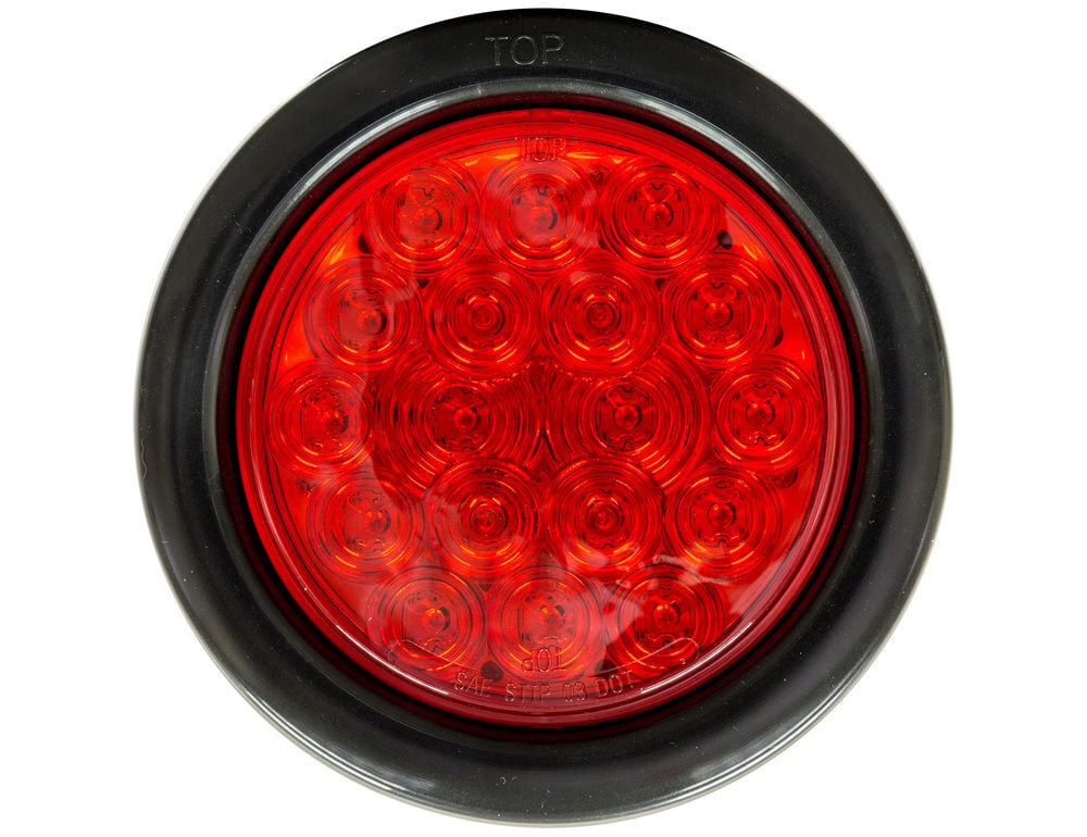 Buyers Products Company 4 Inch Red Round Stop/Turn/Tail Light Kit with 18 LEDs (PL-3 Connection, Includes Grommet and Plug), large image number 1