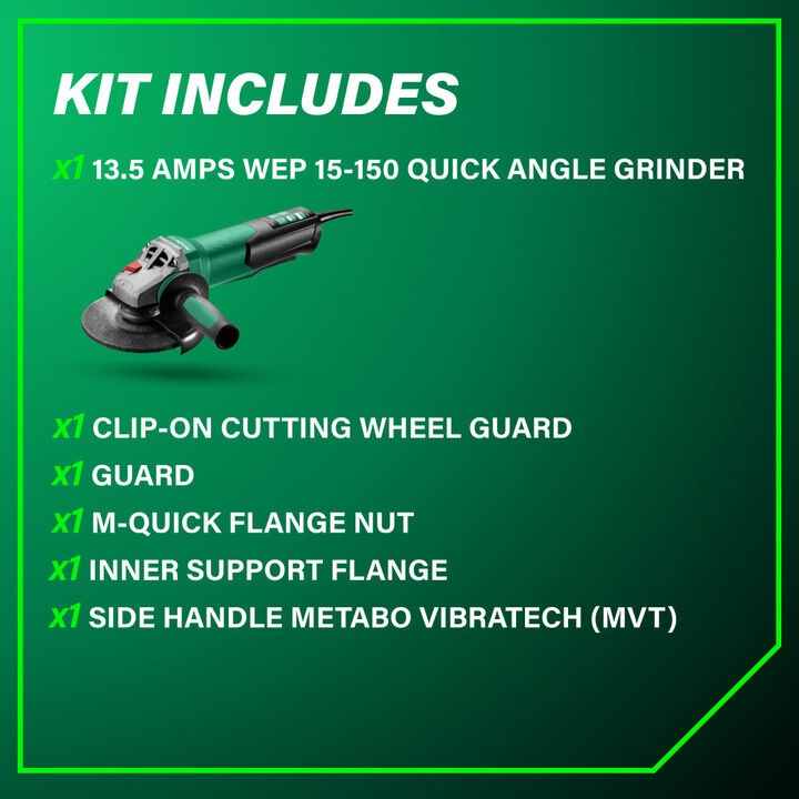 Metabo HPT WEP 15-150 Quick 6 Inch Angle Grinder, large image number 4