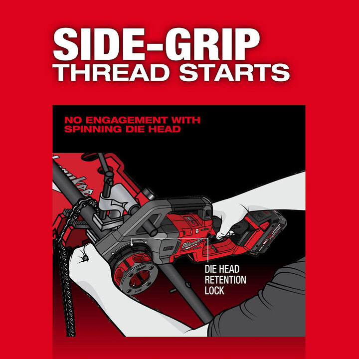 Milwaukee M18 FUEL Compact Pipe Threader ONE KEY with 1/2inch - 1 1/4inch Die Heads, large image number 5