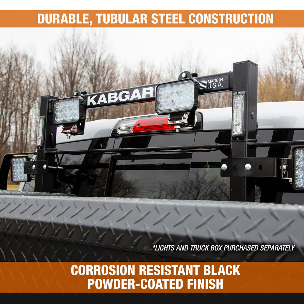 Buyers Products Company 69 Inch KabgardHeavy-Duty Steel Pickup Truck Headache Rack Bundle with Standard Mounting Brackets, large image number 7