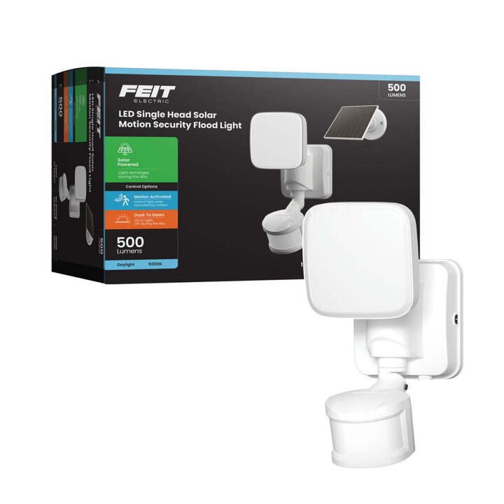 Feit Electric 6 Inch 500 Lumens Solar or Battery Powered Single Head Motion Floodlight White, large image number 2